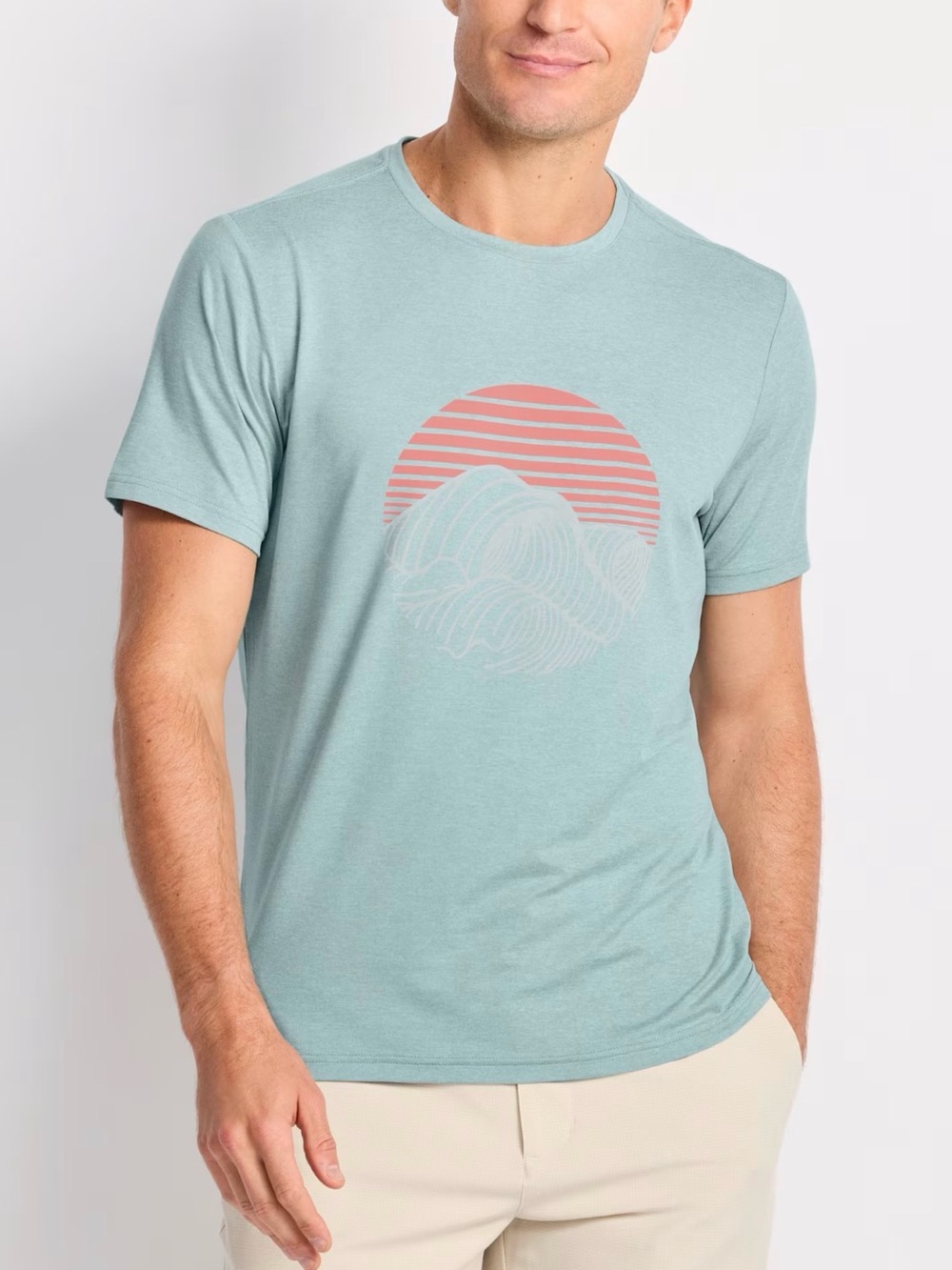 01.ALGO AlgoFlex Performance Graphic Crew Tee Blue Small NWT STITCH FIX